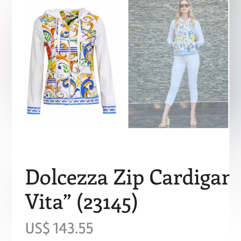 Dolcezza Zip Cardigan “La Dolce Vita”